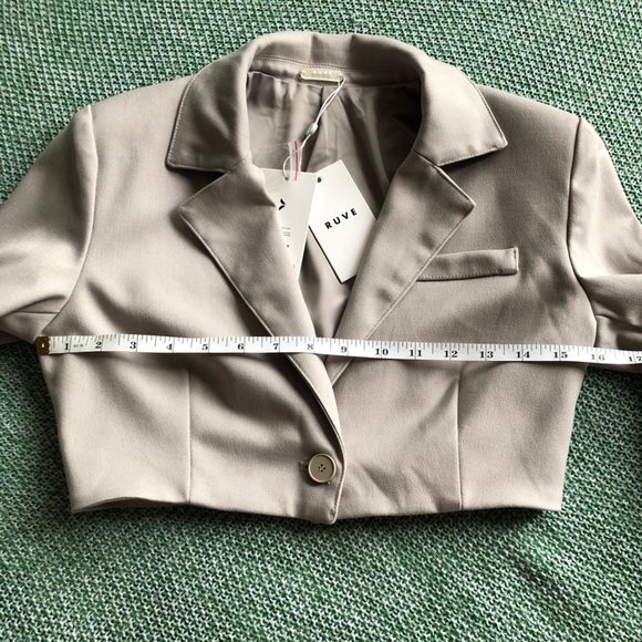 Ruve Women blazer Long Sleeve V-neck Single Button Slim Expose Navel Top size XS - Picture 16 of 16